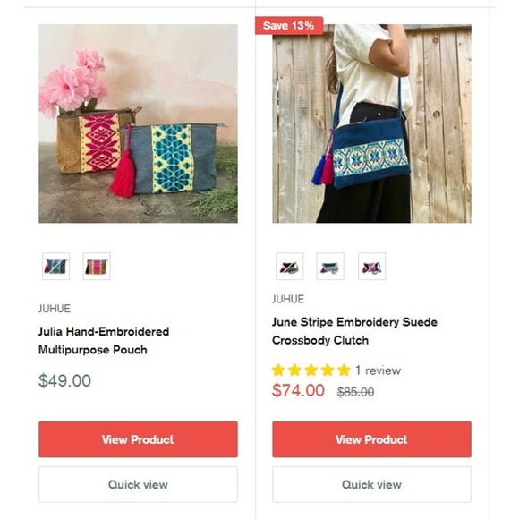 Jühue Artesanal Small Handmade Leather Embroidered Boho Crossbody - Picture 5 of 6